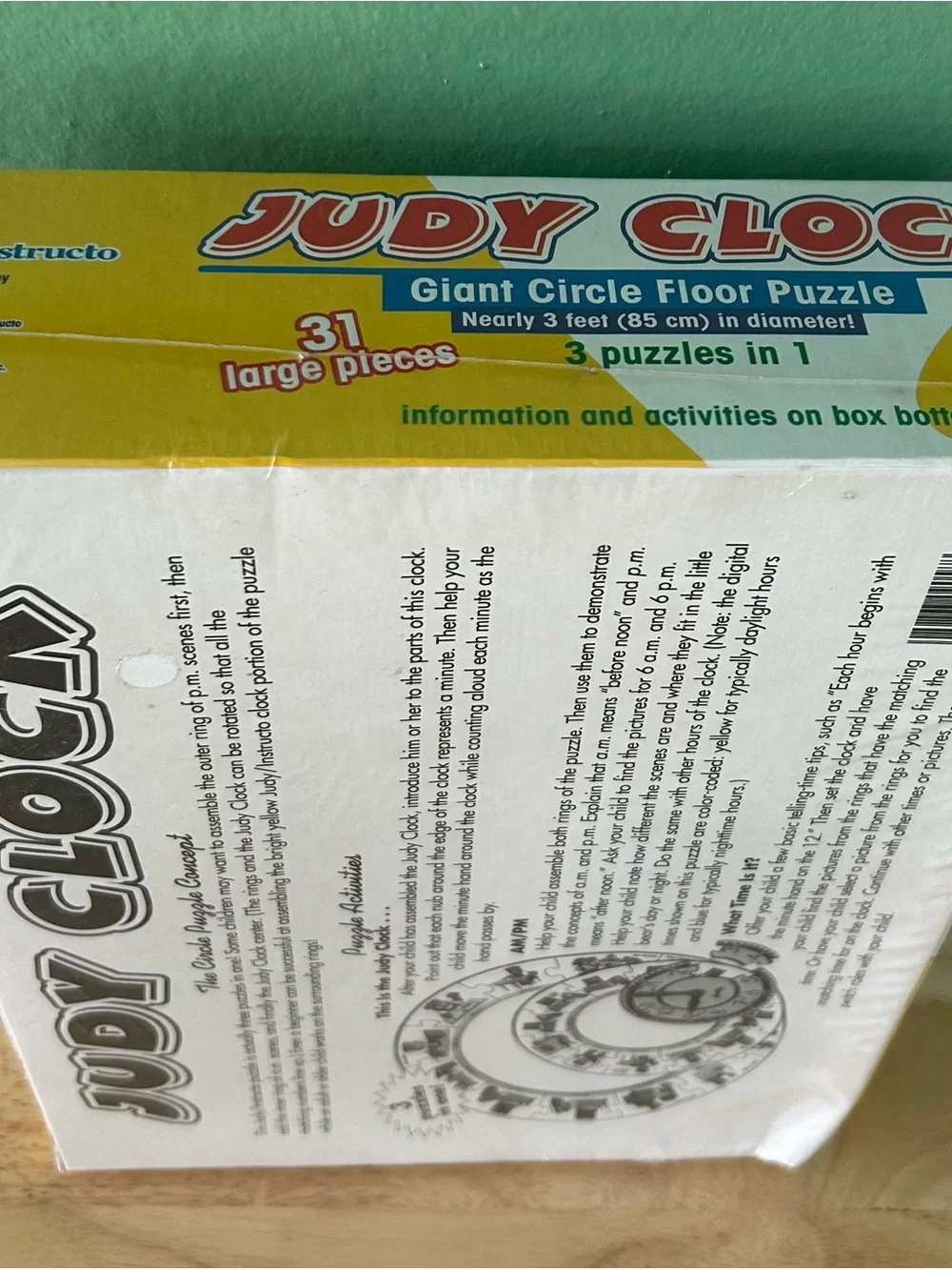 Judy Clock Giant Circle Floor Puzzle - Yellow Educational Time Toy